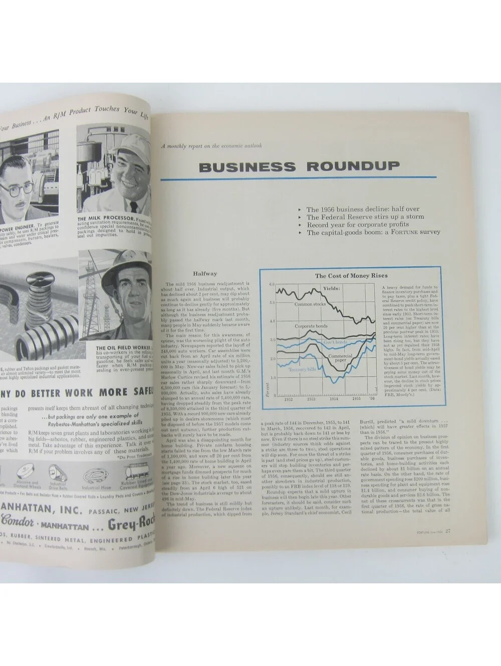 Vintage FORTUNE Magazine June 1956 Ford, Oldsmobile, Mack, Buick, Lincoln, GM Ad